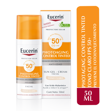 Eucerin Protector Solar Photoaging Control Tinted Facial Tono Claro FPS50+ 50ml
