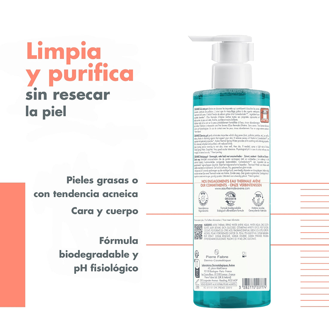 AVÈNE Cleanance Gel Limpiador Matificante400ml