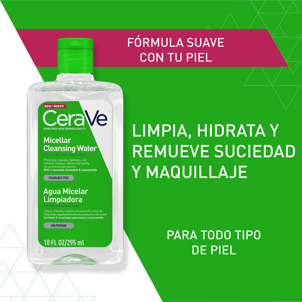Cerave agua micelar limpiadora facial 295ml