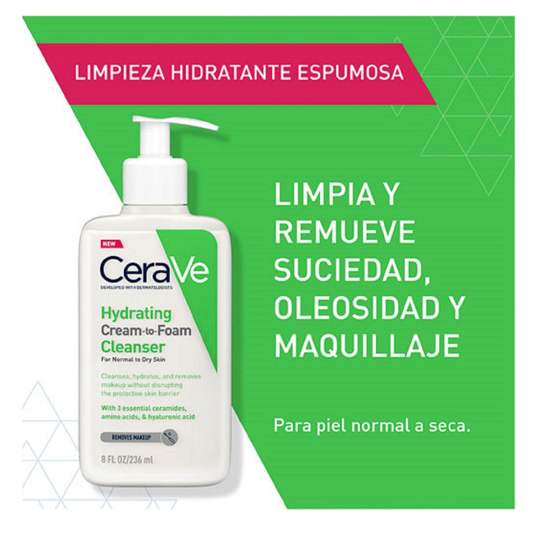 Cerave Limpiadora Crema – Espuma Hidratante 236ml