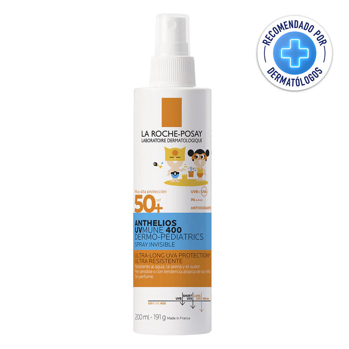Protector Solar Niños Anthelios UV Mune 400 Dermo-Pediatrics Invisible Spray FPS50+