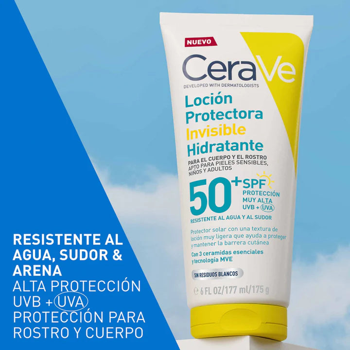 Protector solar cuerpo y rostro Loción Invisible Hidratante FPS 50+ 177ml