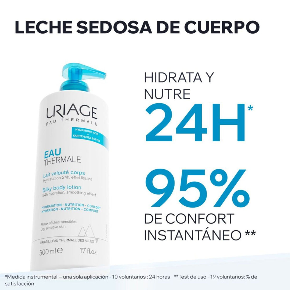 Crema Hidratante de Cuerpo Eau Thermale Leche Sedosa 500ml