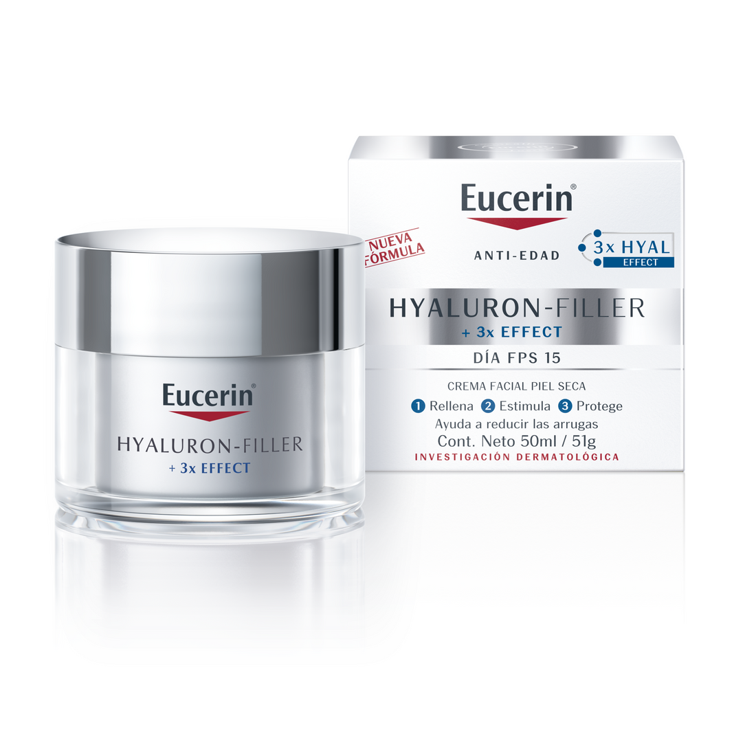 Eucerin HYALURON-FILLER Crema Facial de Día Piel Seca FPS15 50ml