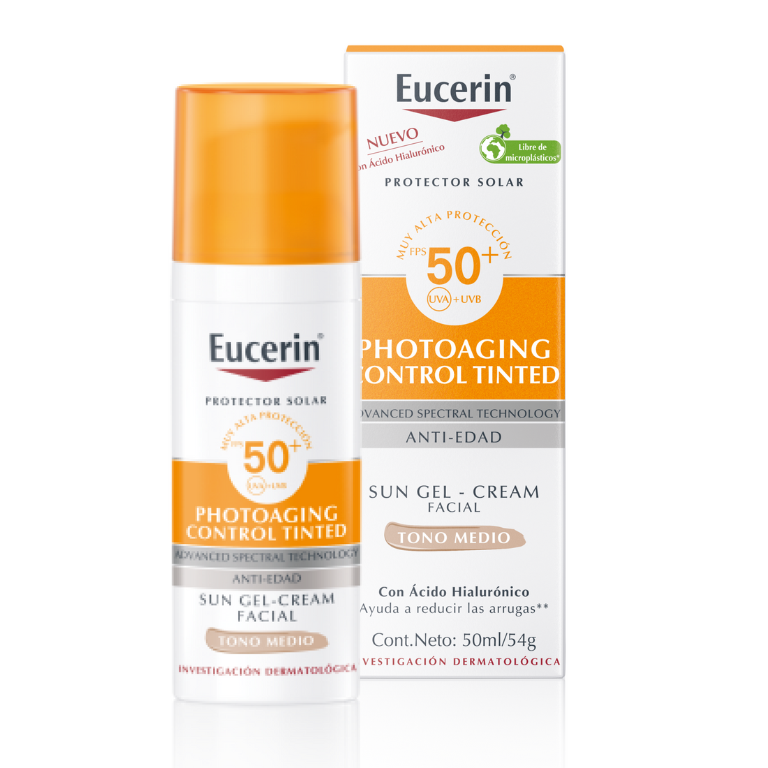 Eucerin Protector Solar Photoaging Control Tinted Facial Tono Medio FPS50+ 50ml