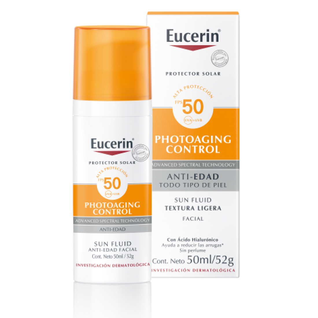 Eucerin Protector Solar Facial Fluido Anti-Edad FPS 50 50ml