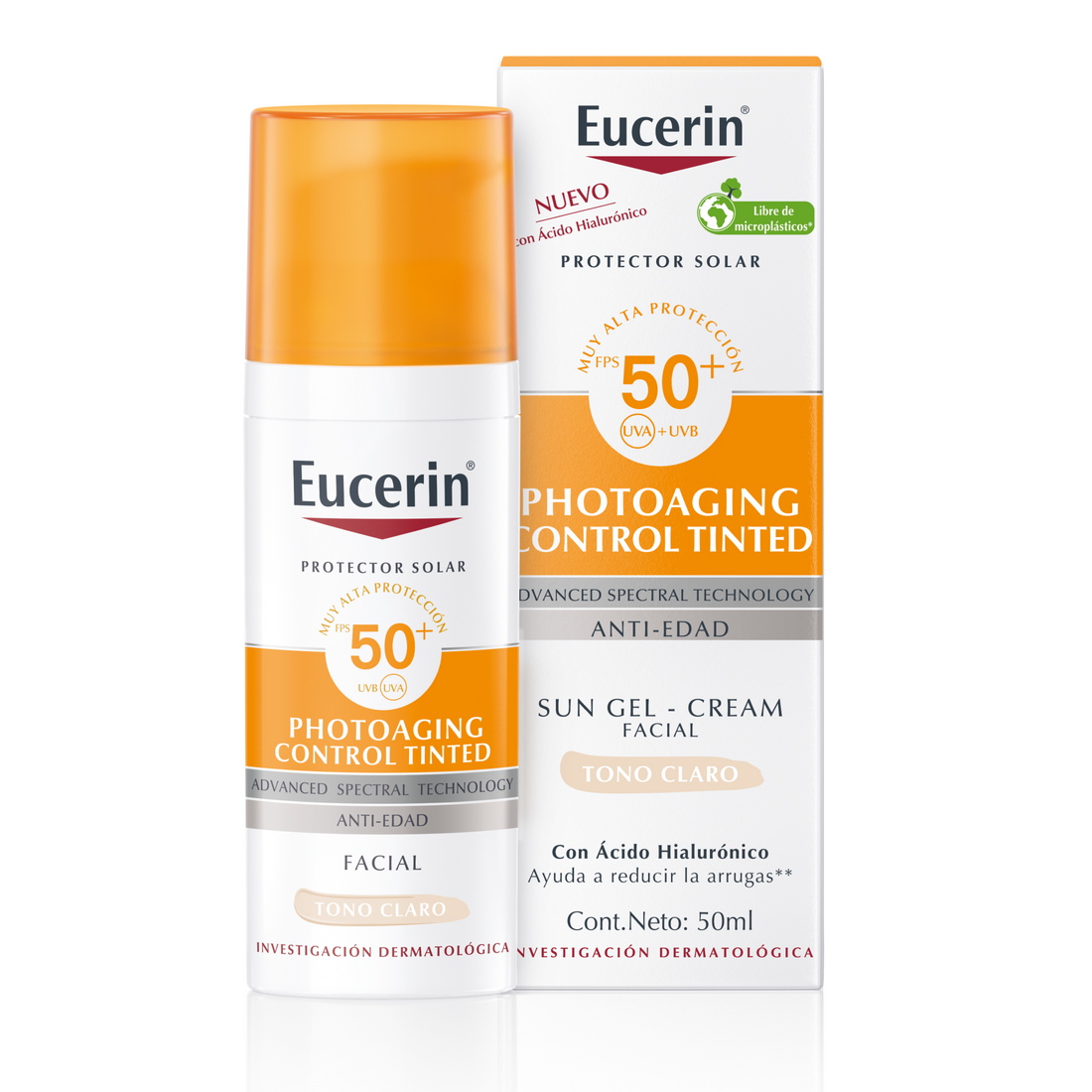 Eucerin Protector Solar Photoaging Control Tinted Facial Tono Claro FPS50+ 50ml