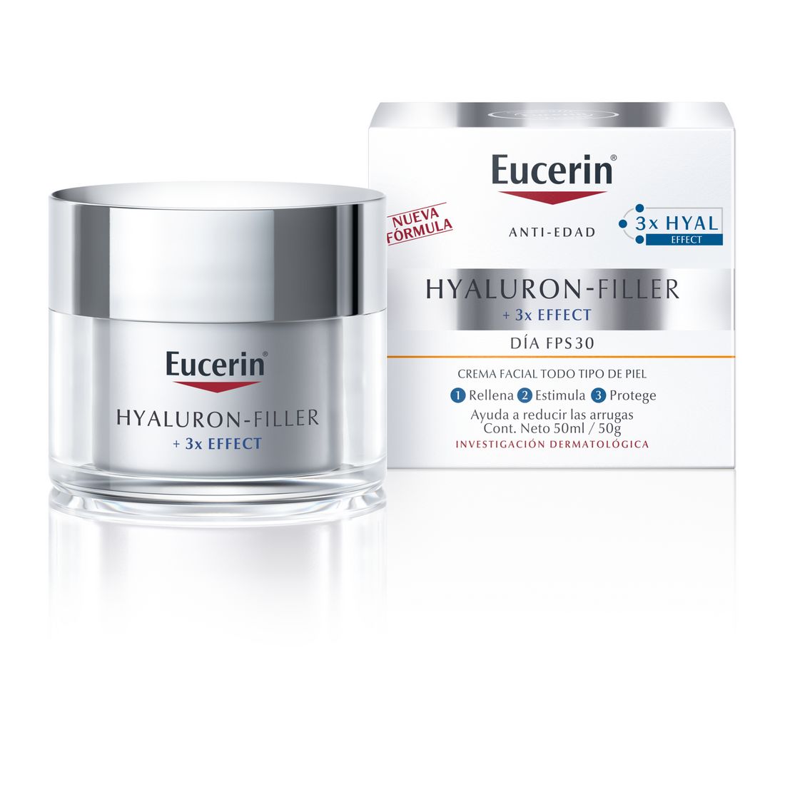 Eucerin Hyaluron-Filler 3XEFFECT CREMA ANTIARRUGAS Piel Normal DÍA FPS 30 50ml