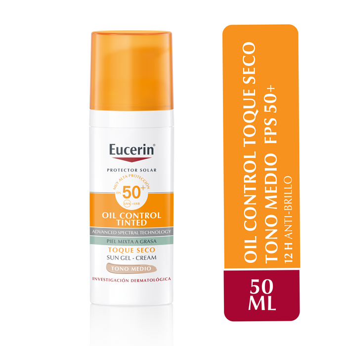 Eucerin Sun Oil Control Tinted Facial Tono Medio FPS50+ 50ml