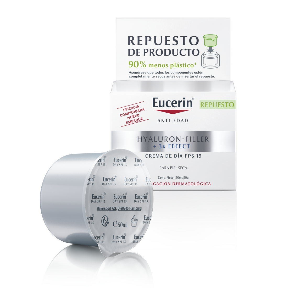 Eucerin Refill Hyaluron-Filler 3X EFFECT Crema de Día FPS 15 50ml