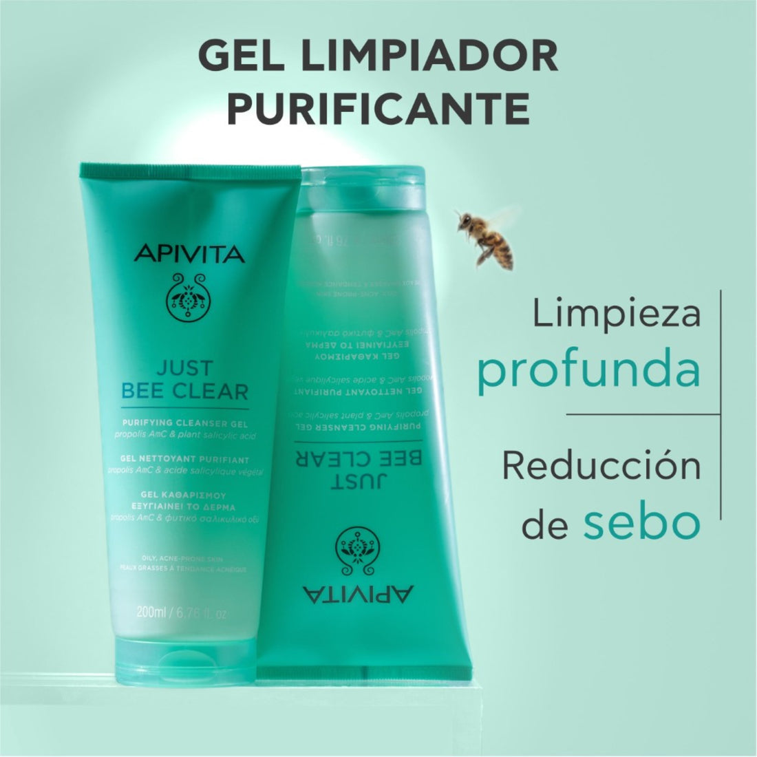 Gel Limpiador Purificante Just Bee Clear 200ml