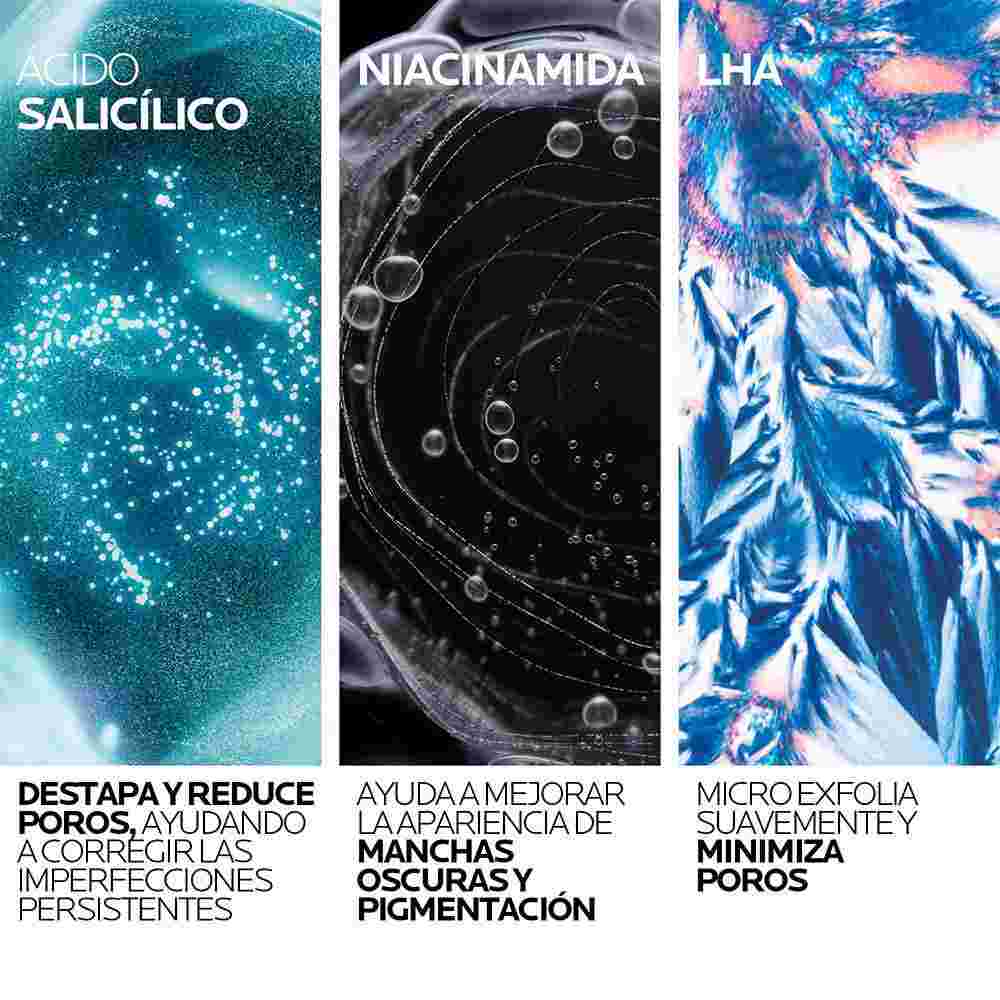 Características de ácido salicílico, niacinamida y LHA