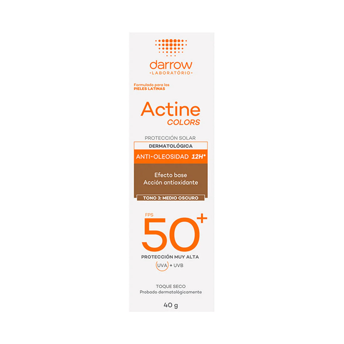Darrow Fotoprotector Actine Colors SPF50 40ml - Tono Oscuro