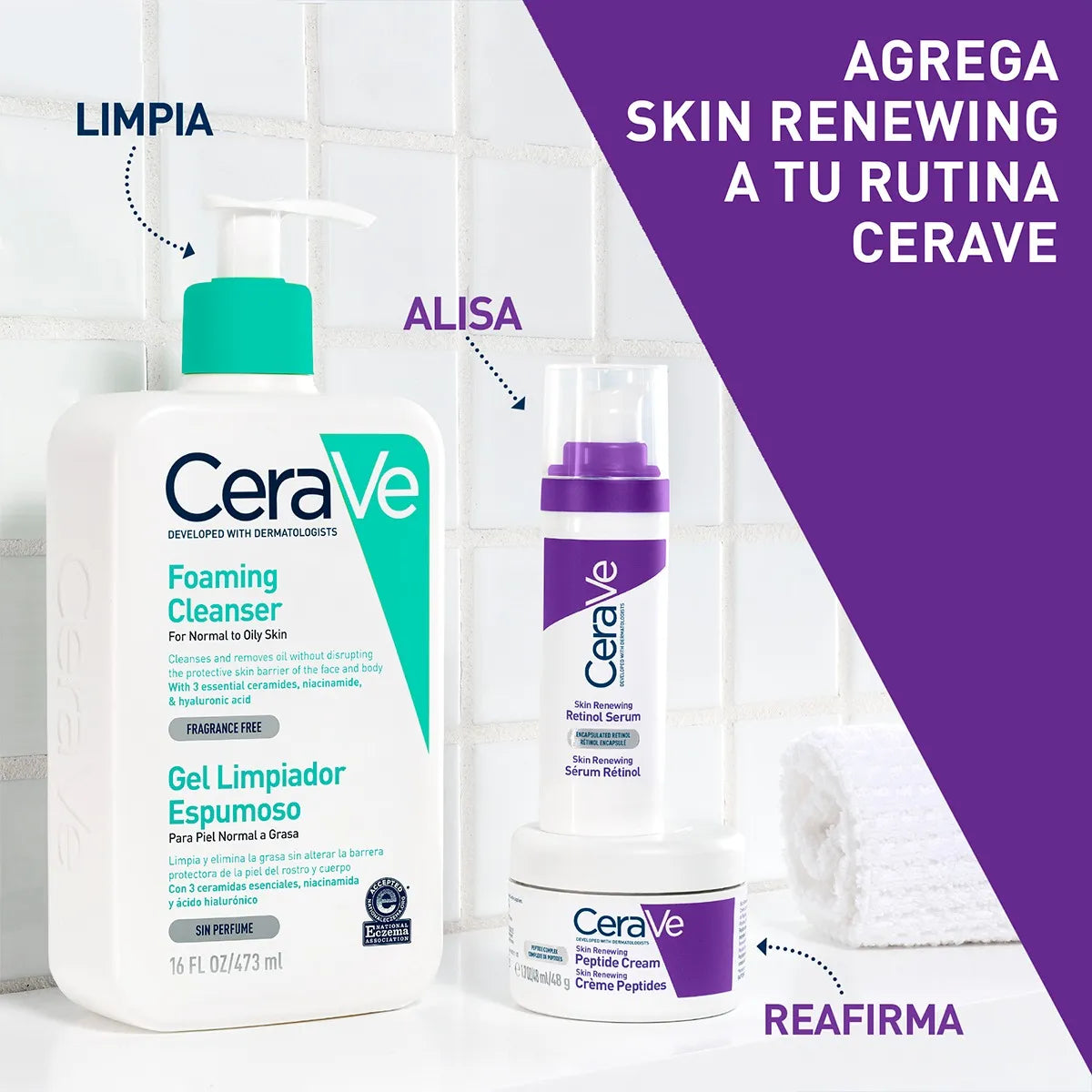 Cerave foaming cleanser y  Skin Renewing Retinol 