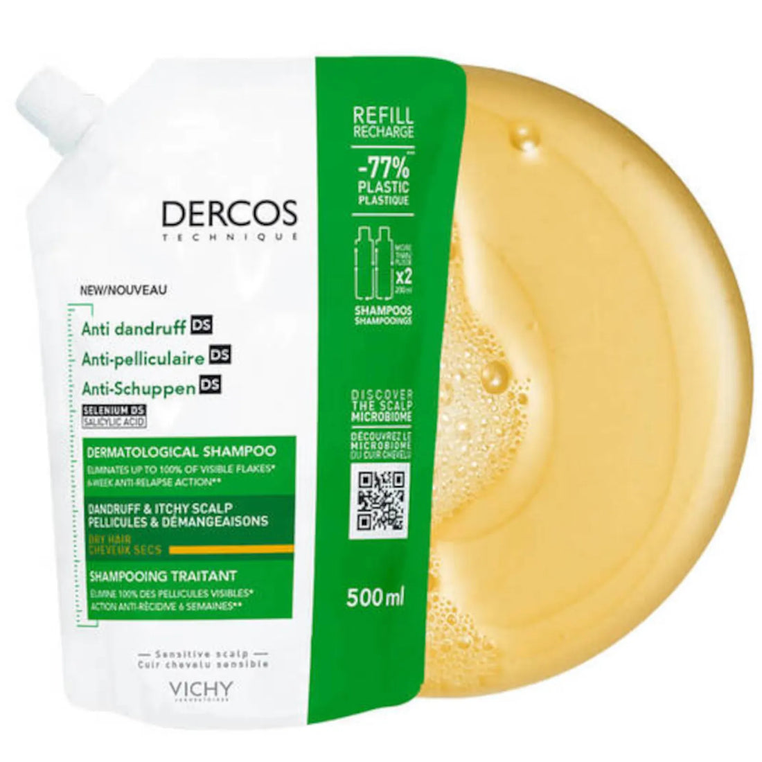 Vichy Dercos Refill Shampoo Anticaspa Cabello Normal a Graso 500ml